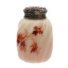 Consolidated Eapg Princess Swirl Decorated Milk Glass Single Shaker 3 3 8  Tall