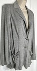 J  Jill Soft Wool Blend Knit Blazer Jacket Gray Raw Edge Slouchy Pockets Pm Nwt