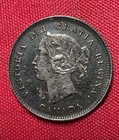 Canada 5-cent Silver 1896  Better Condition Toned Coin  Au Nice Detail Fishscale