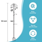 Yingym 6-hook Bird Feeding Station Kit Wild Bird Feeder Stand Pole Multi-feeder