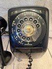 Vintage Wall Side Mount Rotary Telephone Aeco Ae90 Black Movie Saddle Type 1960s