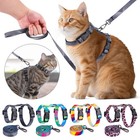Cat Harness   Leash Set Escapeproof Adjustable Kitten Walking Vest For Small Dog