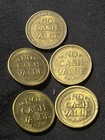 Vintage Washing Well Brass Car Wash Tokens Set Of 5 Circulated No Cash Value