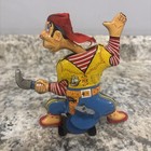Vintage Tin Litho Toy Mechanical Wind-up Pirate Mikuni Made In Japan W Box