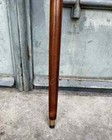 Antique Walking Stick With Imperial Design Brass Head Handle Vintage Wooden Cane