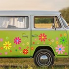 12 Sheets Stickers 130 Pcs Flower Car Decals Self Adhesive Daisy Multicolor