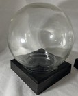 Clear Cloche Glass Dome Globe Collectible Display Case With Black Base Set 2