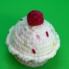 Handmade Crochet Cupcake 5 5    Plush With Cherry On Top And Sprinkles