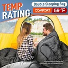 Double Sleeping Bag For 2  Xl Queen  All Season Camping
