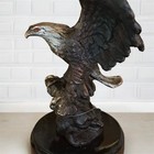 Bronze Eagle Statue Animal Falcon Sculpture Decor Marble France Flying Art Wild