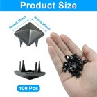 100 Pcs Metallic Black Metal Punk Spikes Spots 9mm Pyramid Studs Square Rivets
