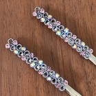 Rhinestone Crystal Ab Bobby Pins Barrette Hair Clips Pink Fairy Vtg Look 2 5   