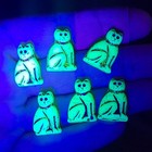 Cat Uranium Glass Beads 20mm Czech White Custard Glass 6pcs
