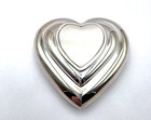 Silver Plated Heart Compact Mirror Purse Vanity Gift Keepsake 2 5   