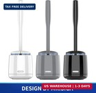 Toilet Bowl Brush And Holder  Sturdy Long Handle  Black  1 Pack