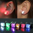 Pair Led Glow-in-the-dark Earrings Lighted Round Stud Flash Party Dance Holiday