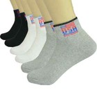 12 Pairs Mens Ankle Quarter Athletic Crew Work Usa Sports Socks Cotton Size 9-13