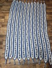 Handmade Crochet Afghan Throw Blanket Blue White Fringe Cottagecore  50x70