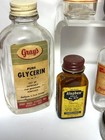 Lot Of 9 Antique Vtg Pharmacy Drugstore Labeled  Empty Bottles
