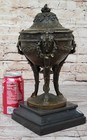 Louis Xvi Hot Cast Bronze Urn Sculpture Decor Antique Style On Marble Base