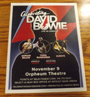 Original Celebrating David Bowie-live In Concert Flyer 2022- Orpheum Wichita  Ks