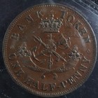 Pc-5c1 Iccs Ms-60 Halfpenny 1854 Token Province Of Upper Canada Bank Breton 720
