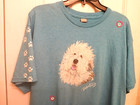 Hand-painted 3d Old English Sheepdog Tshirt By Barbara Wood  Large