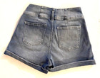 No Boundaries Nobo Med Wash Cuffed High Wasted Stretch Denim Shorts - Size 5