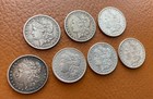 1878-p Morgan Silver Dollars - Lot Of 7 - 3 Reverse Of 78  4 Reverse Of 79