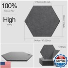 Jber Hexagon Acoustic Panels  14  X 12  X 0 4  Self-adhesive Sound Proof Foam