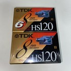 Lot 6 Tdk High Standard Hs120 8mm Video Cassette Tapes P6-120hs Gold Sealed New