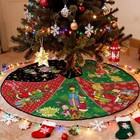 Christmas Tree Skirt 48 Inch Winter Xmas Home Party Decor 48 Inches  Colorful
