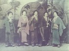 Antique Japanese 5 Womens Photo  Framed  9 1 2  X 7 3 4   image 