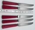Mid Century Modern Red Bakelite Handle Flatware Set 24 Pc Stainless Steel Vtg
