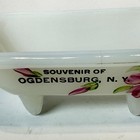Ogdensburg Ny New York Antique Souvenir Depression Milk White Glass Trinket Tub
