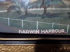 Early Original Rare Antique Domed Glass Framed Print Of Darwin Harbour Art Deco 