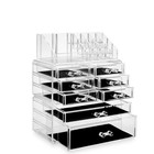 3pc Acrylic Cosmetic Makeup Organizer   Jewelry Drawer Storage Box Display Case