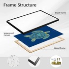 Golden Sea Turtle Framed Canvas Print Modern Wall Art Elegant Home Decor