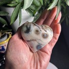 Black Cherry Agate Crystal Heart Carving