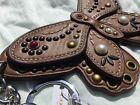 Nwt Coach Studded Butterfly Xl Leather Key Chain Fob Charm 58996