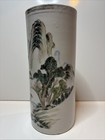 Antique Chinese Republic Period Porcelain Landscape Hat Stand Vase 11 