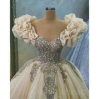 Quinceanera Dresses Sequined Sheer Neck Ball Gown Crystals Prom Evening Party