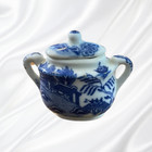 Vintage Blue Willow Child   s Miniature Tea Set     11 Piece Porcelain Toy Tea Set    