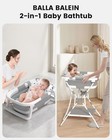 Baby Bathtub With Stand  2-in-1 Collapsible Bath Tubs For Newborn To Toddler    