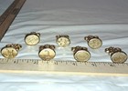  lot Of 7  Vintage Gold Brass Ornate Scroll Top Design Wax Seal Sealing Stamps