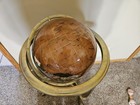 Amber 32 Inch Standing Gemstone Mother Of Pearl Three Leg Floor World Globe