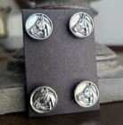 4 Silver Tone Horse Head Magnetic Pins  Hunt Seat  Western  Halter Magnet Pins 