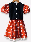 Vintage Disney Parks Minnie Mouse Dress Puff Sleeves Embroidered Girls Size 4