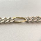 10  Sterling Silver Two-tone Classic 2 9mm Figaro Chain Ankle Bracelet  4 1g