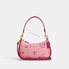 New                      Hand Bag Cr290 Teri Shoulder Bag Canvas Leather Cherry Print